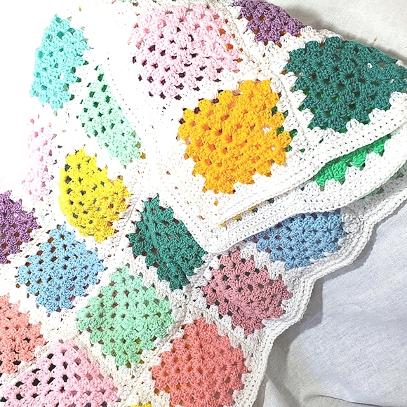 Colorful Handmade Afghan Throw Blanket NWT - Picture 1 of 2